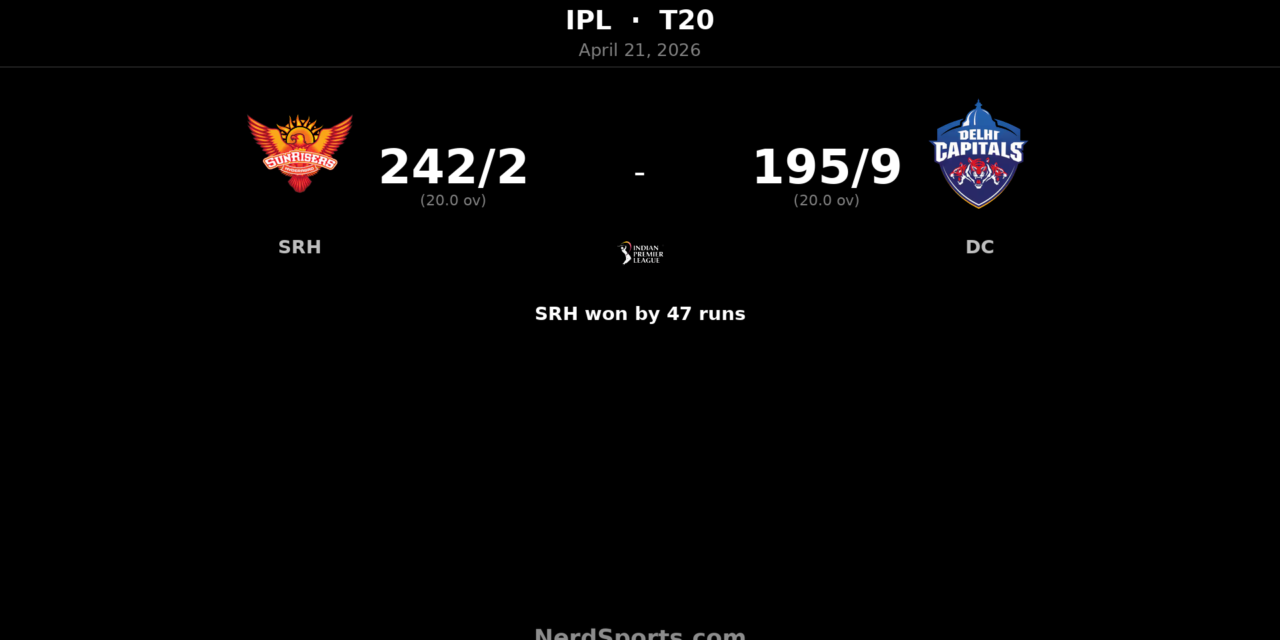 SRH beat DC by 47 runs in IPL run-fest