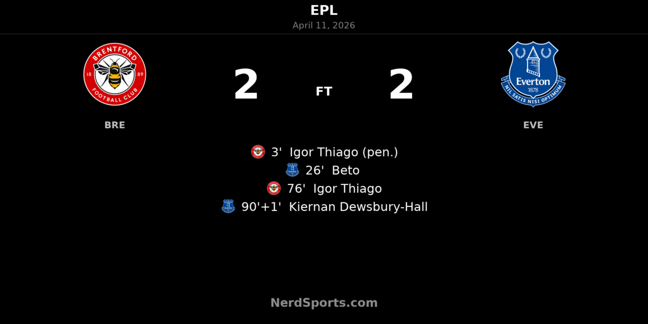 Brentford 2-2 Everton: Dewsbury-Hall snatches stoppage-time draw after Igor Thiago double