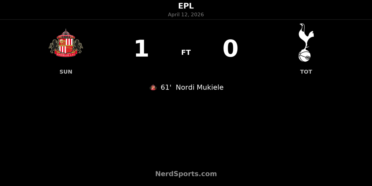 Sunderland edge Tottenham Hotspur as Nordi Mukiele strike seals vital win