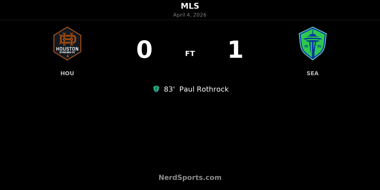 Paul Rothrock’s 83rd-Minute Goal Lifts Seattle Sounders Past Houston Dynamo