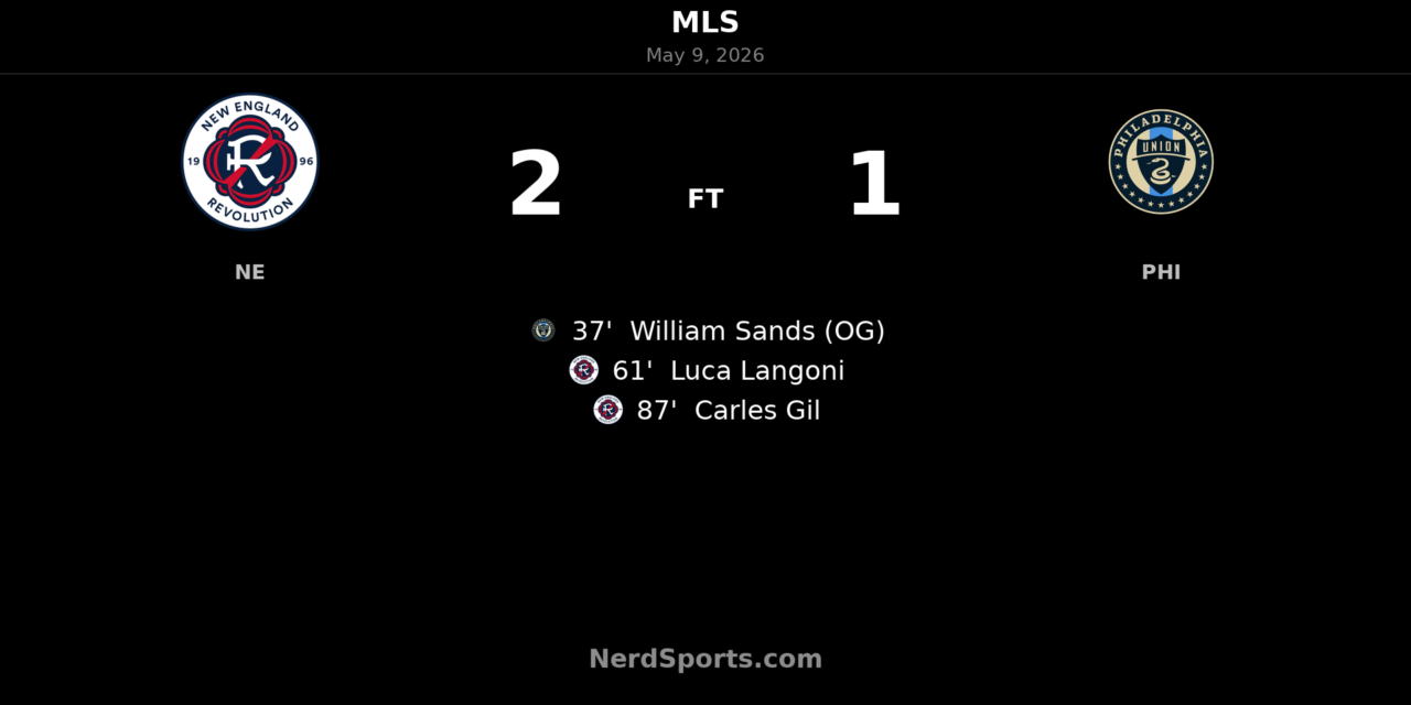 New England Revolution rally late to beat Philadelphia Union 2-1 at Gillette Stadium