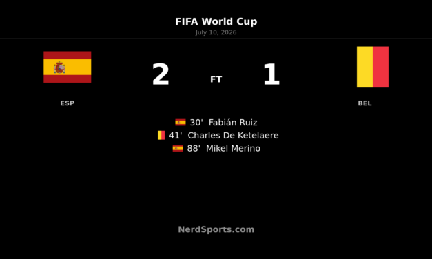 Spain edge Belgium 2-1 as Merino sends them through