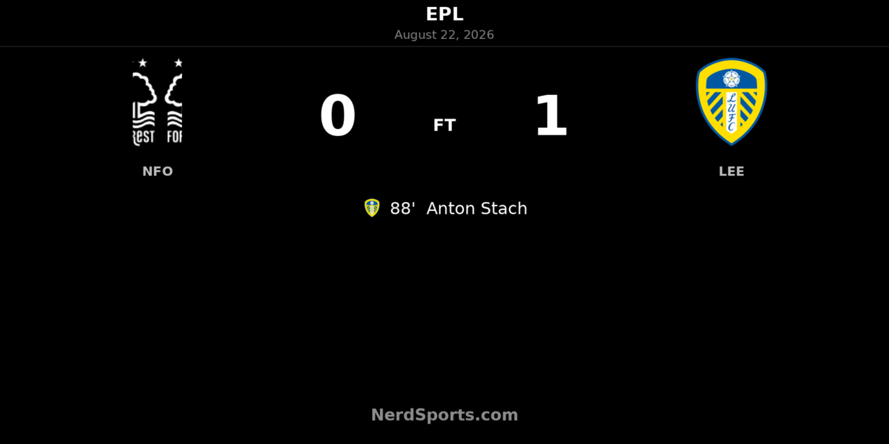 Anton Stach free-kick earns Leeds late win at Nottingham Forest