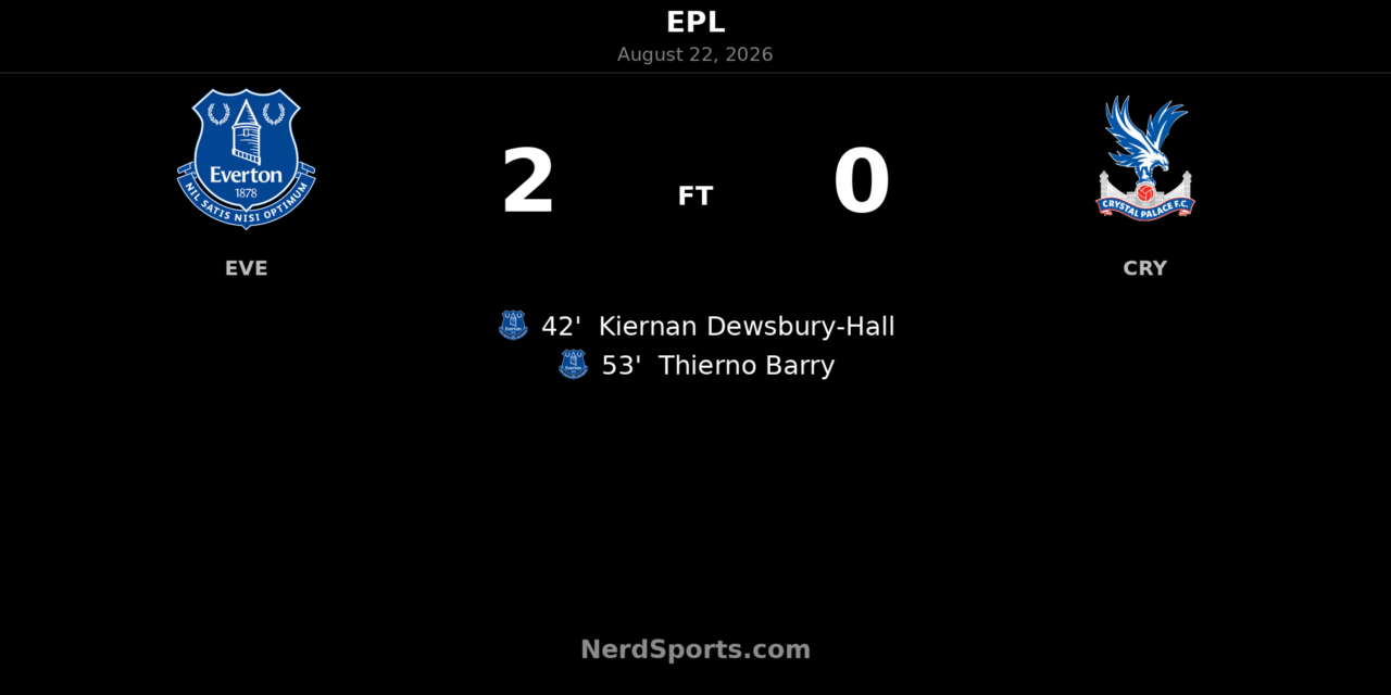 Everton 2-0 Crystal Palace: Dewsbury-Hall and Barry seal opening-day win
