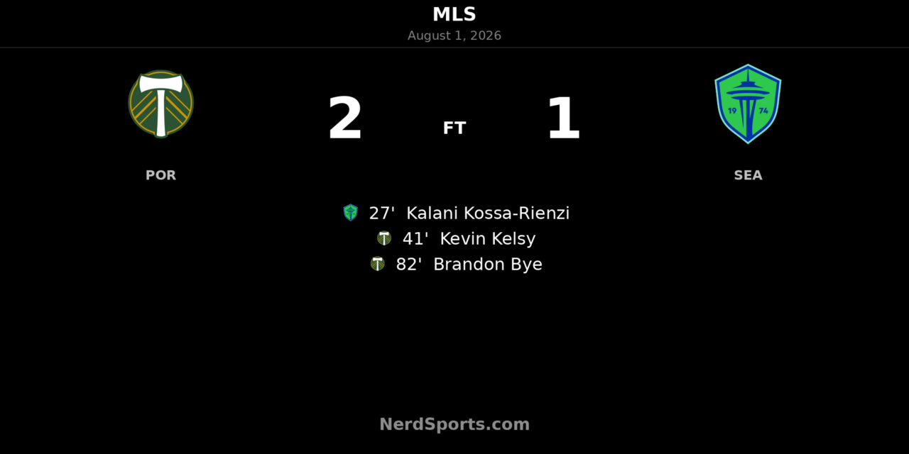 Portland Timbers Edge Seattle Sounders 2-1 on Brandon Bye’s Late Goal