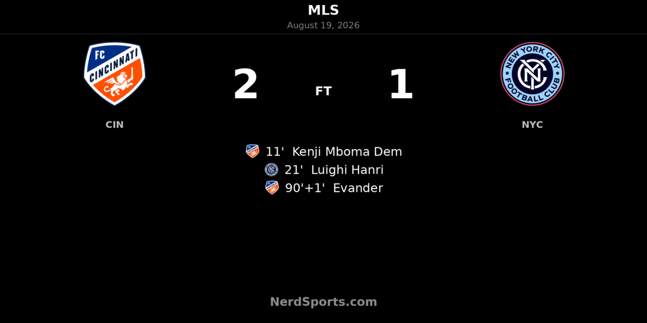 Evander’s Stoppage-Time Goal Lifts FC Cincinnati Past NYCFC