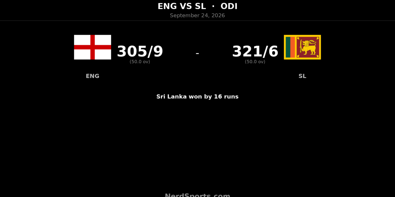 Sri Lanka beat England by 16 runs to level ODI series