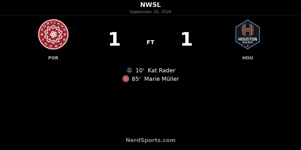 Portland Thorns Rally Late to Draw Houston Dash 1-1