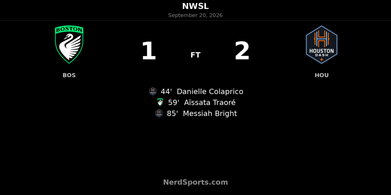 Houston Dash Edge Boston Legacy FC 2-1 on Messiah Bright’s Late Header
