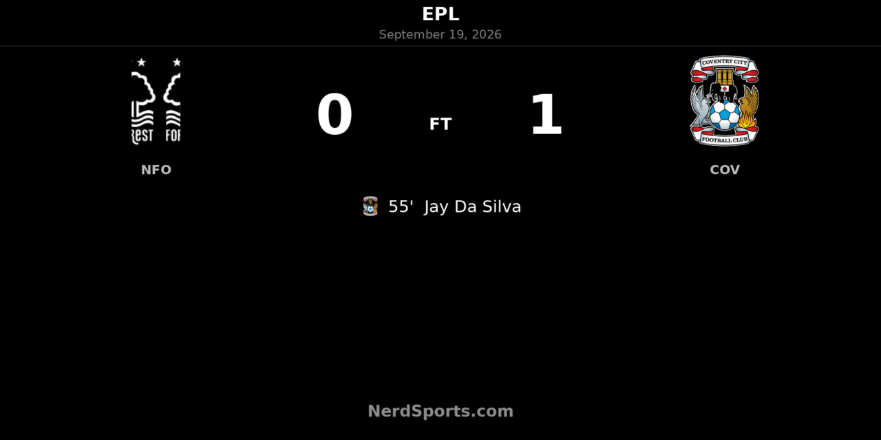 Jay Da Silva strike earns Coventry City 1-0 win at Nottingham Forest