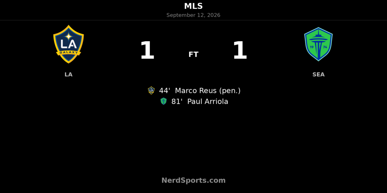 Marco Reus Penalty Earns LA Galaxy Draw With Seattle Sounders