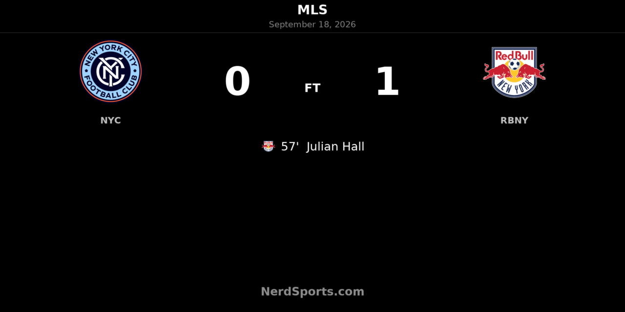 Julian Hall’s 57th-Minute Goal Lifts Red Bull New York Past NYCFC