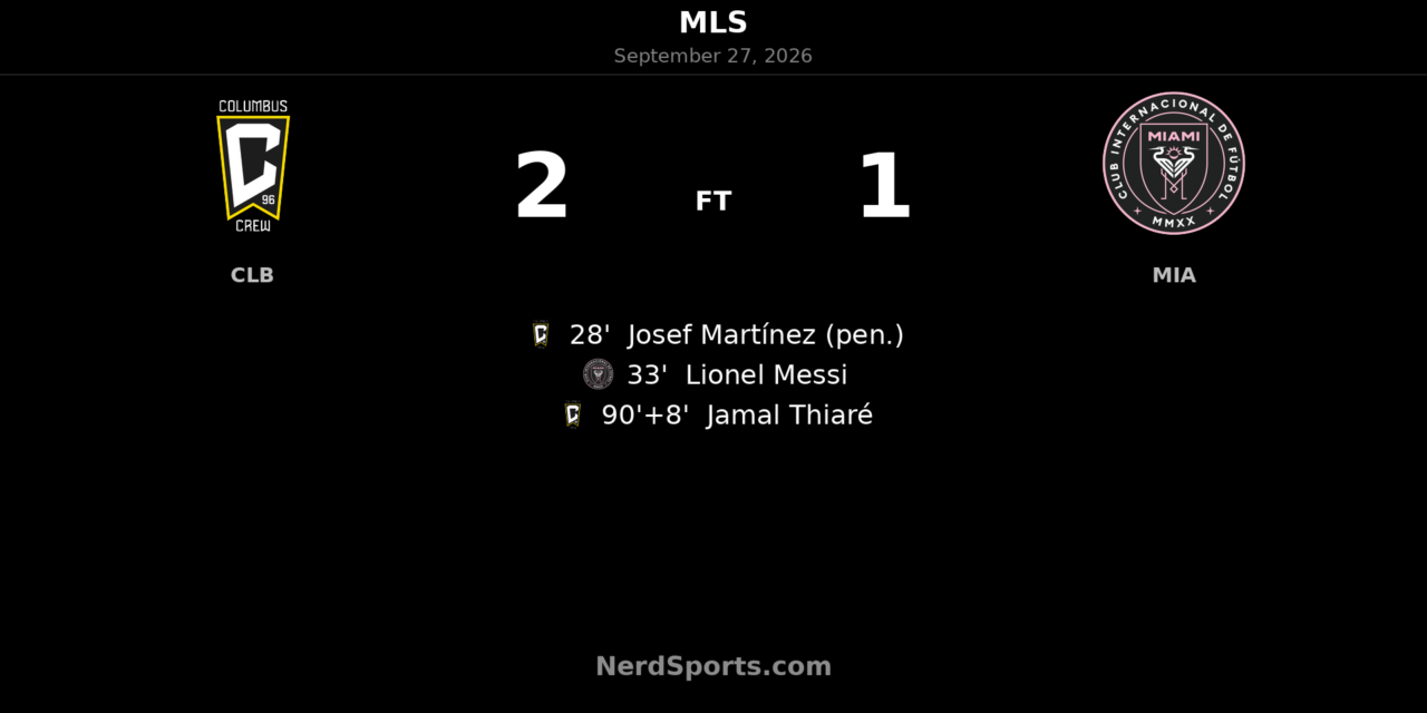 Thiaré’s 98th-Minute Volley Sends Columbus Crew Past Inter Miami