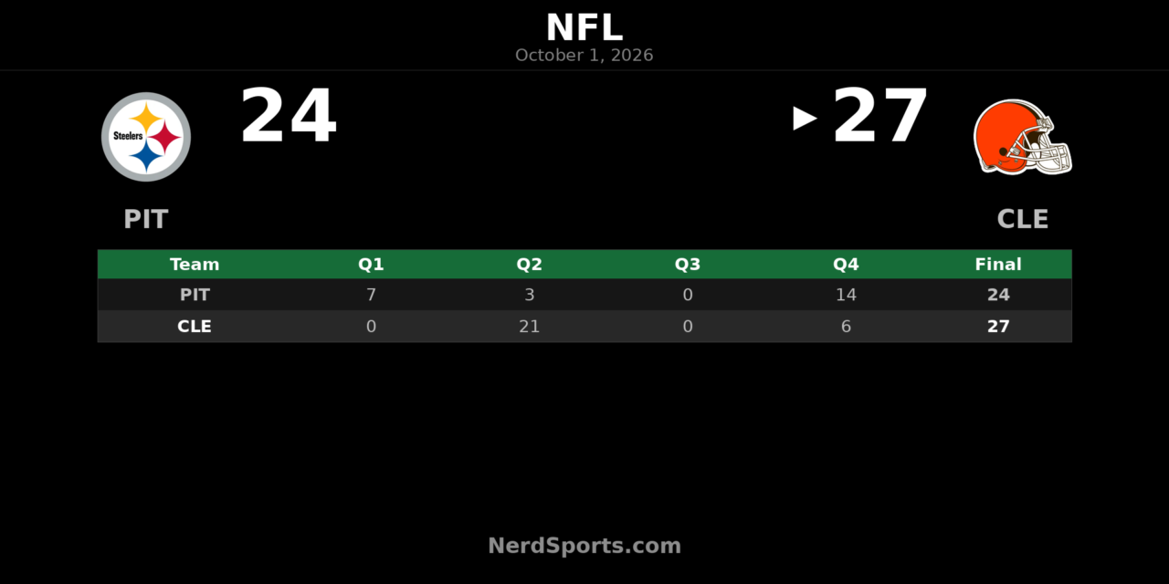 Browns Hold Off Steelers 27-24 in NFL Week 4 Rivalry