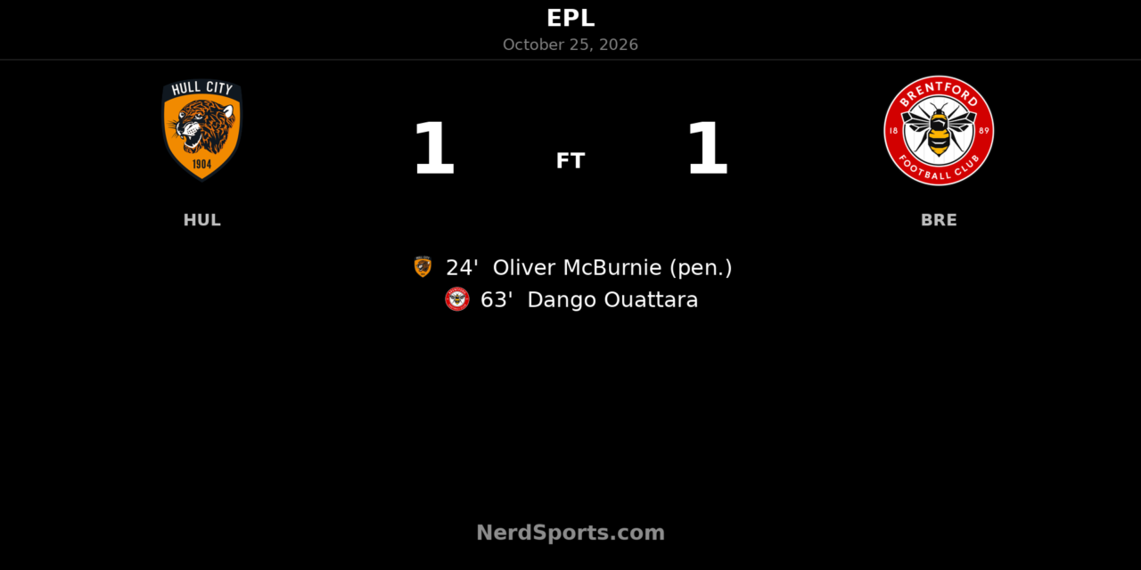Hull City 1–1 Brentford: Ouattara volley cancels out McBurnie penalty