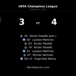 Tresoldi Hat-Trick Powers Club Brugge to Dramatic 4–3 Win at Inter