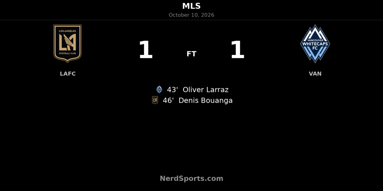 Bouanga Equalizer Earns LAFC Draw Against 10-Man Vancouver