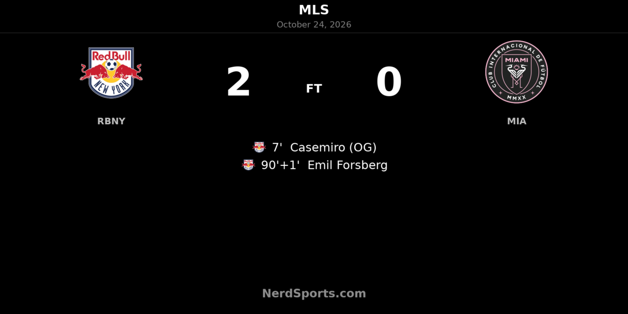 Forsberg seals Red Bull New York’s 2–0 win over Inter Miami