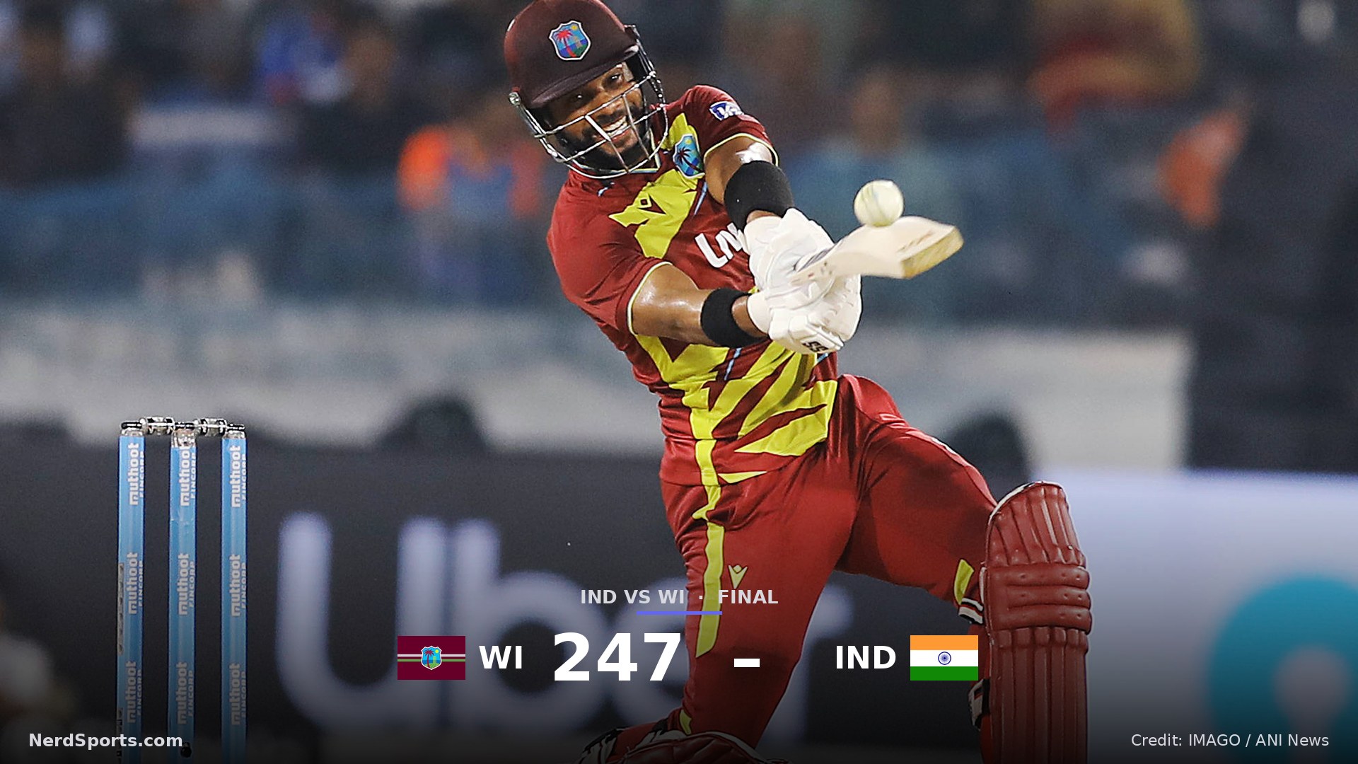 West Indies skipper Shai Hope plays a shot during the 4th T20I against India on Oct 14, 2026.