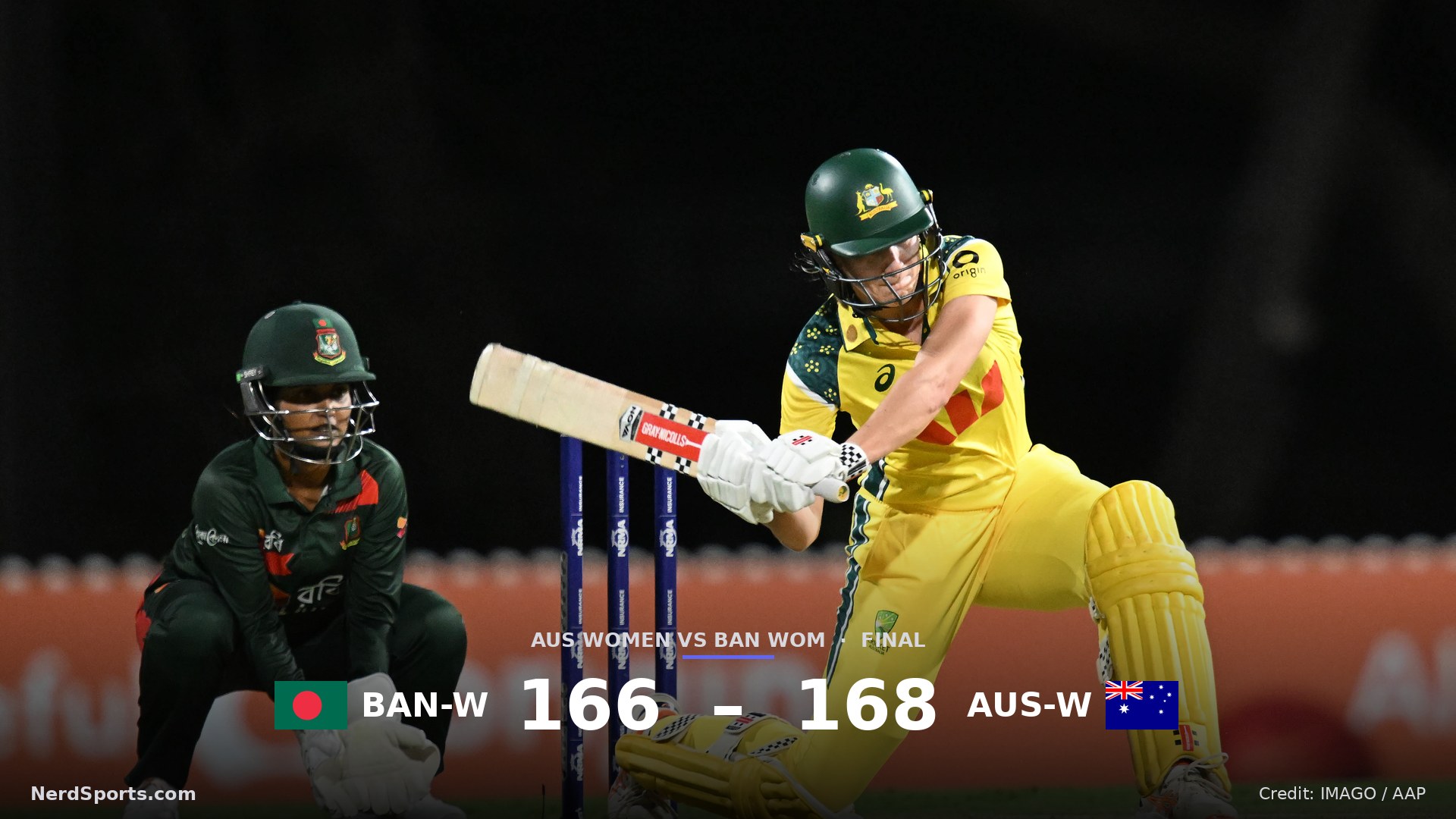 Annabel Sutherland of Australia in action during the First Women's ODI match between Australia and Bangladesh at Allan Border Field in Brisbane, Friday, October 9, 2026.