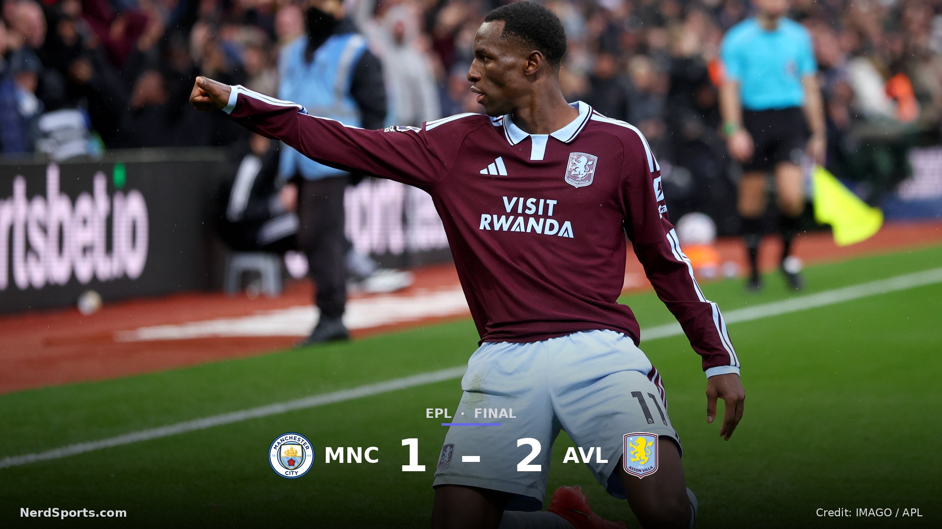 Nicolas Jackson of Aston Villa celebrates 2nd goal during the Premier League 2026-27 match between Aston Villa FC and Manchester City on October 24, 2026.