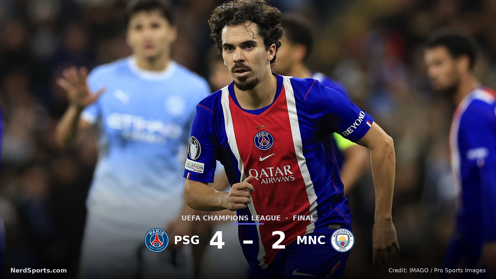 Vitinha of Paris Saint-Germain during the Champions League with Manchester City on 14 October 2026.